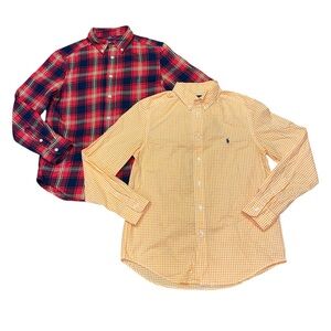Ralph Lauren Boy's Clothing Bundle of Button Up Long Sleeve Shirts Size L